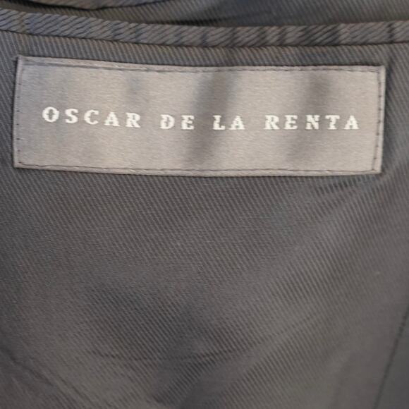 Vtg Oscar Dela Renta Long Sleeve 100% Wool Collar Blazer Gray Mens Size 38S - Picture 3 of 6